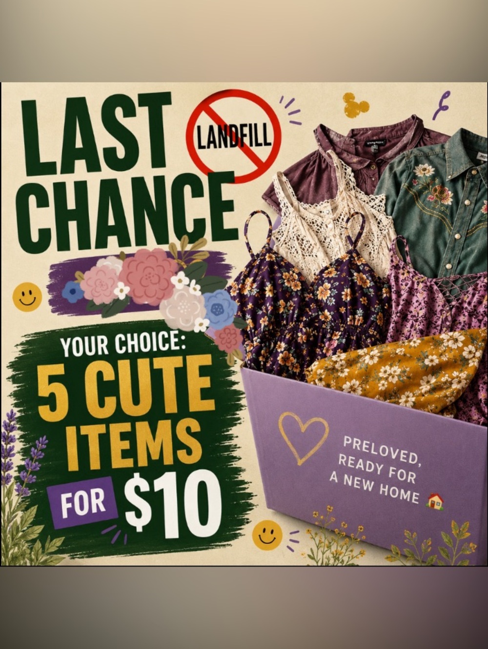 LAST CHANCE rescue, thank you! 🛟 5 items for $10 😊•LIVE SHOW unlisted items•